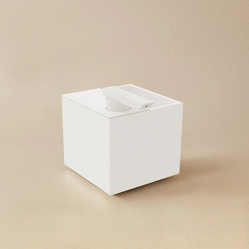 Dispenser sapone con Portaspazzolini Da Appoggio Bianco in satinato montato a parete, vista del design e della finitura...