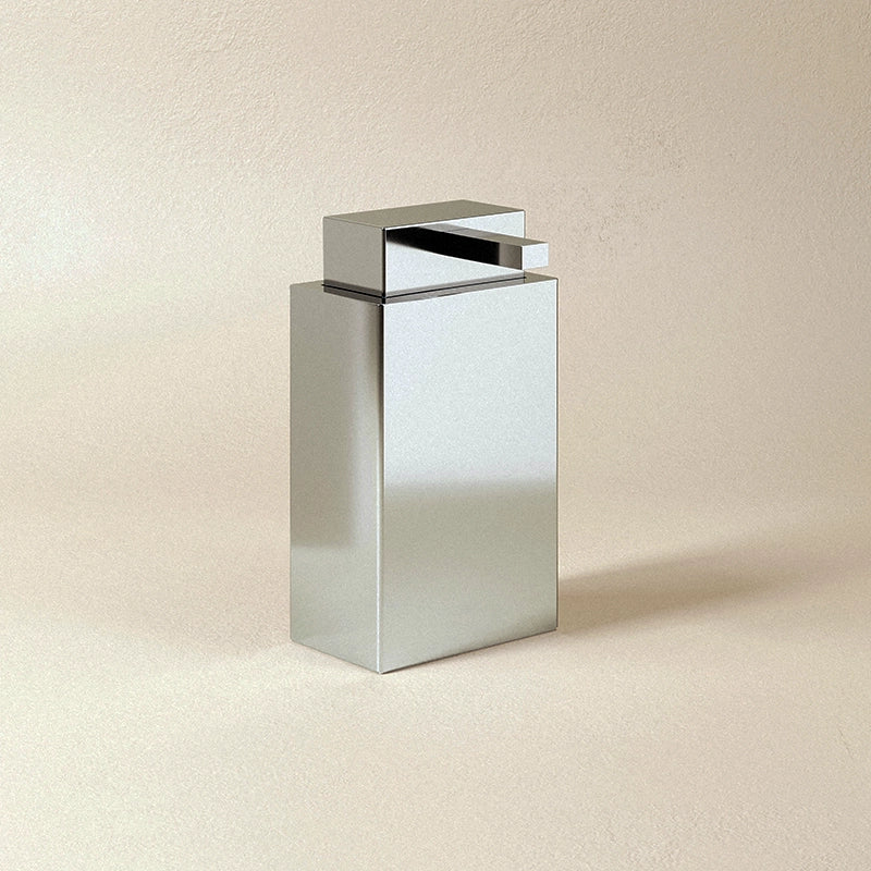 Dispenser sapone liquido da Appoggio cromo Bathlifea Cosmic montato a parete, vista del design e della finitura...