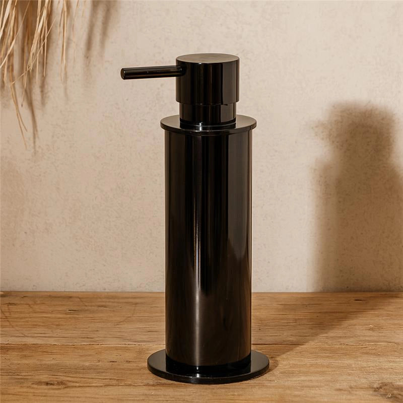 Colombo Plus Dispenser da appoggio grafite lucido montato a parete, vista del design e della finitura - Colombo Design
