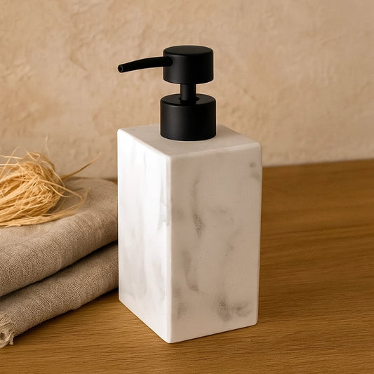 Dispenser sapone marmorizzato bianco Marmo