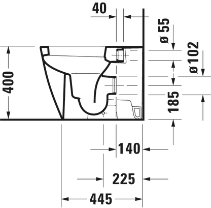 Duravit Happy D2 Coppia sanitari filo muro sedile rallentato bianco