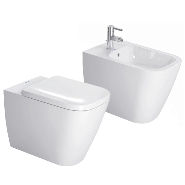 Duravit Happy D2 Coppia sanitari filo muro sedile rallentato bianco