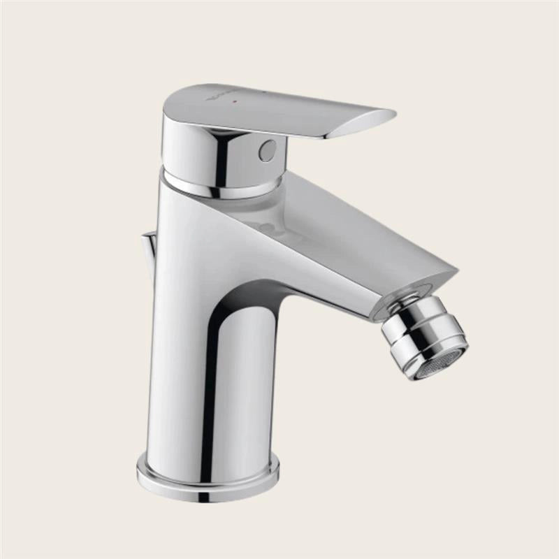 Duravit No 1 Miscelatore Monocomando Per Bidet Cromo 10 Cromo in ceramica e cromato, vista frontale della maniglia e...