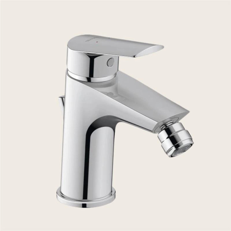 Duravit No 1 Miscelatore Monocomando Per Bidet Cromo 10 Cromo in ceramica e cromato, vista frontale della maniglia e...