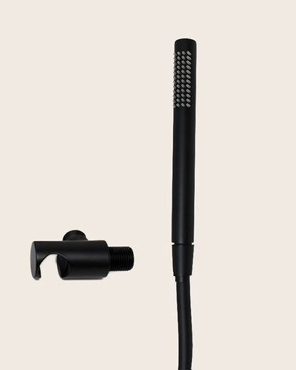 Elliot Kit Doccetta tonda con flessibile e presa acqua ottone nero opaco