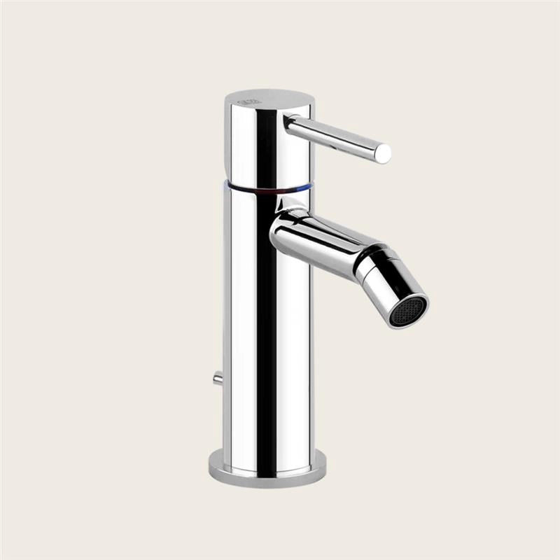 Emporio Gessi Via Tortona Miscelatore Bidet Con Scarico e, vista frontale della maniglia e della bocca di erogazione