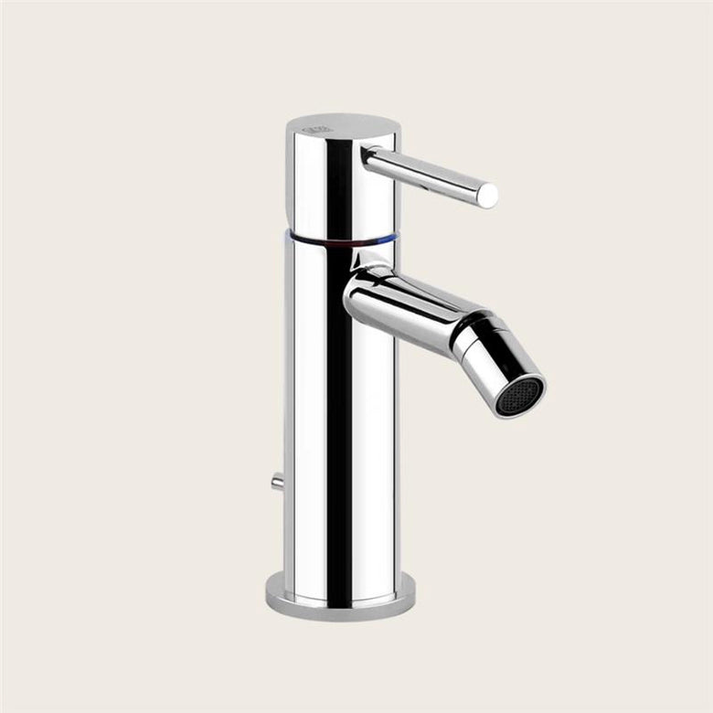 Emporio Gessi Via Tortona Miscelatore Bidet Con Scarico e, vista frontale della maniglia e della bocca di erogazione