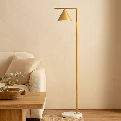 FLOS Captain Flint Lampada a pavimento ottone spazzolato e marmo bianco