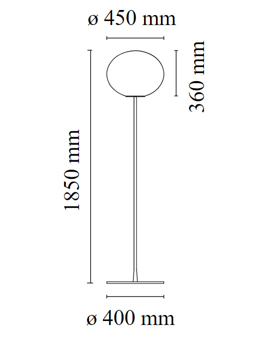 FLOS Glo-Ball Floor 3 lampada da pavimento 158 cm nero opaco F3030031 – vista 7