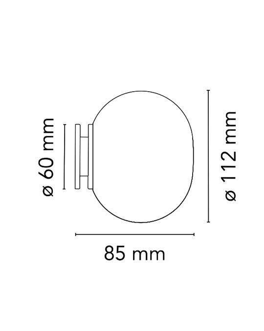 FLOS Mini Glo-Ball Ceiling/Wall lampada parete soffitto in vetro bianco