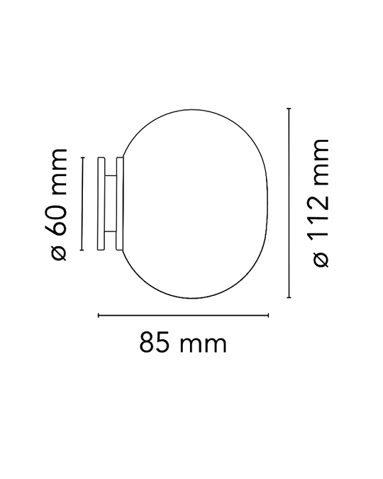 FLOS Mini Glo-Ball Lampada 112 mm a parete soffitto o specchio F4190009