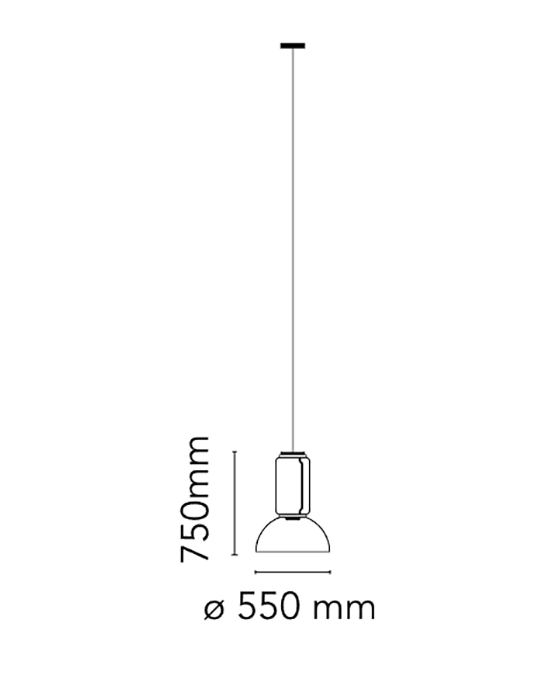 FLOS Noctambule Suspension 1 Lampada a sospensione Low Cylinder and Bowl F0263000