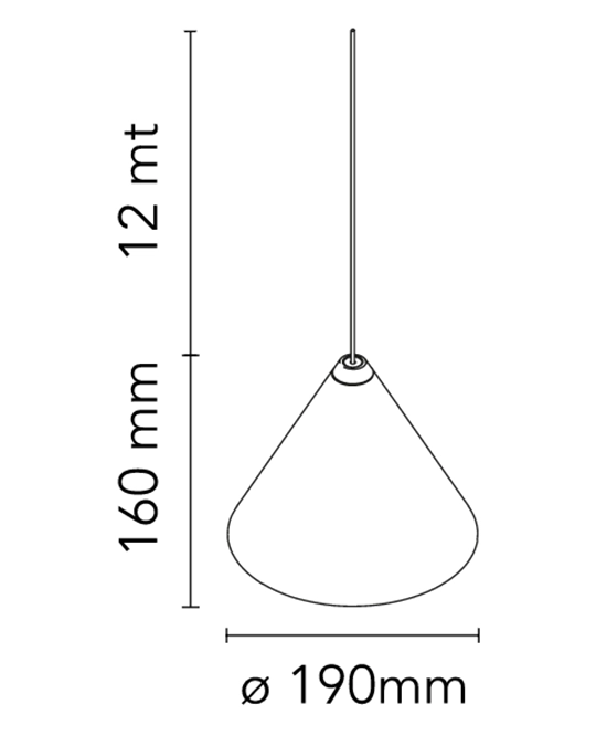 FLOS String Light Testa a Cono Lampada a sospensione cavo 22 m blu F6499014