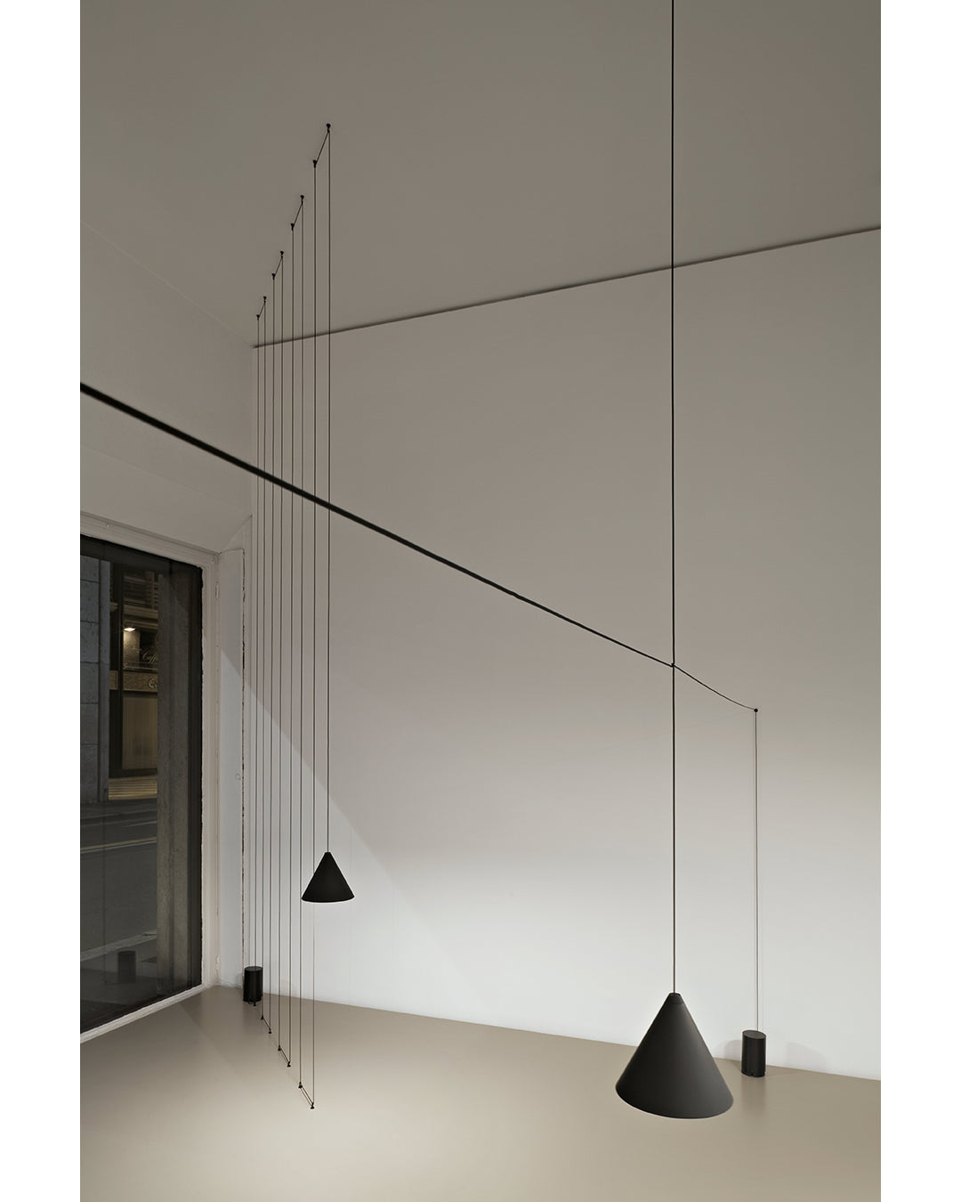 FLOS String Light Testa a Cono Lampada cavo 12 m Nero F6487030 – vista 3