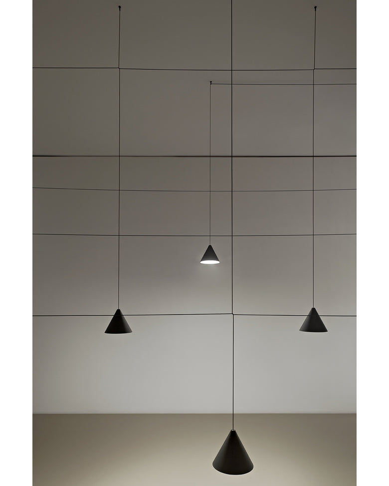 FLOS String Light Testa a Cono Lampada cavo 12 m Nero F6487030 – vista 4