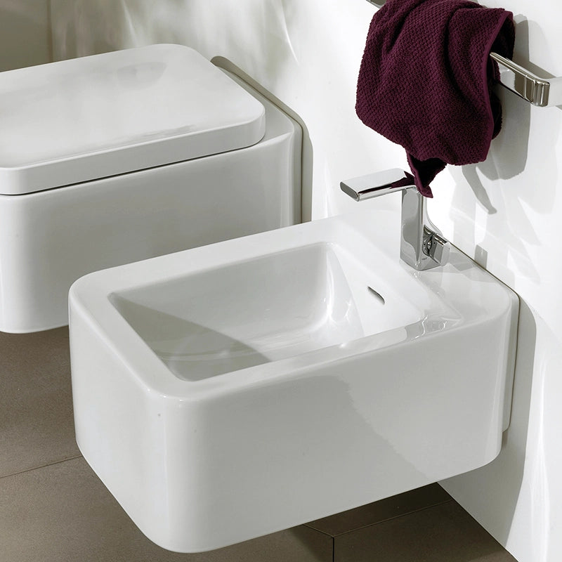 Flaminia Nile Coppia Sanitari Sospesi Bidet e Wc Goclean, vista laterale del profilo e della forma - Ceramica Flaminia