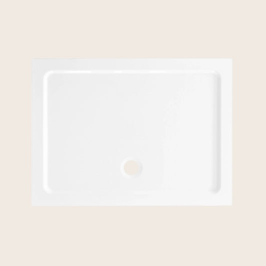 Flat Piatto Doccia 120x80 Rettangolare Bianco visto dall'alto con superficie e piletta di scarico - Exagonshop