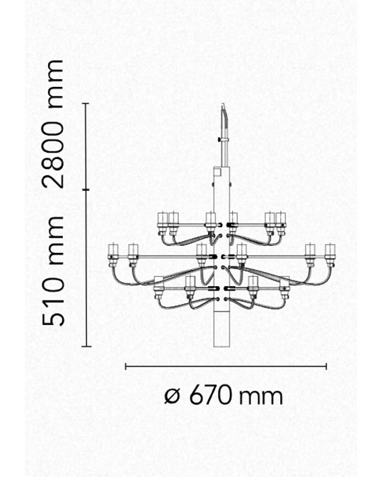 Flos 2097/18 Clear Bulbs Lampadario 67 cm brass A1352059