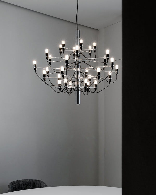 Flos 2097/30 Clear Bulbs Lampadario 88 cm cromo bulbi trasparenti A1402057 – Flos