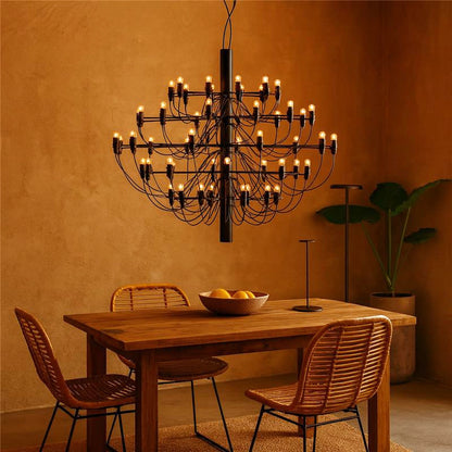 Flos 2097/50 Clear Bulbs Lampada a sospensione 100 cm a bulbi trasparenti nero opaco