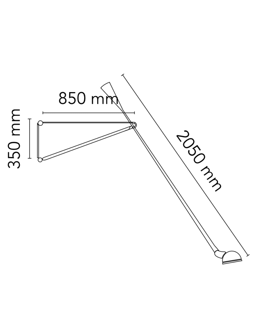 Flos 265 Lampada da parete 85 cm orientabile in acciaio nero A0300030