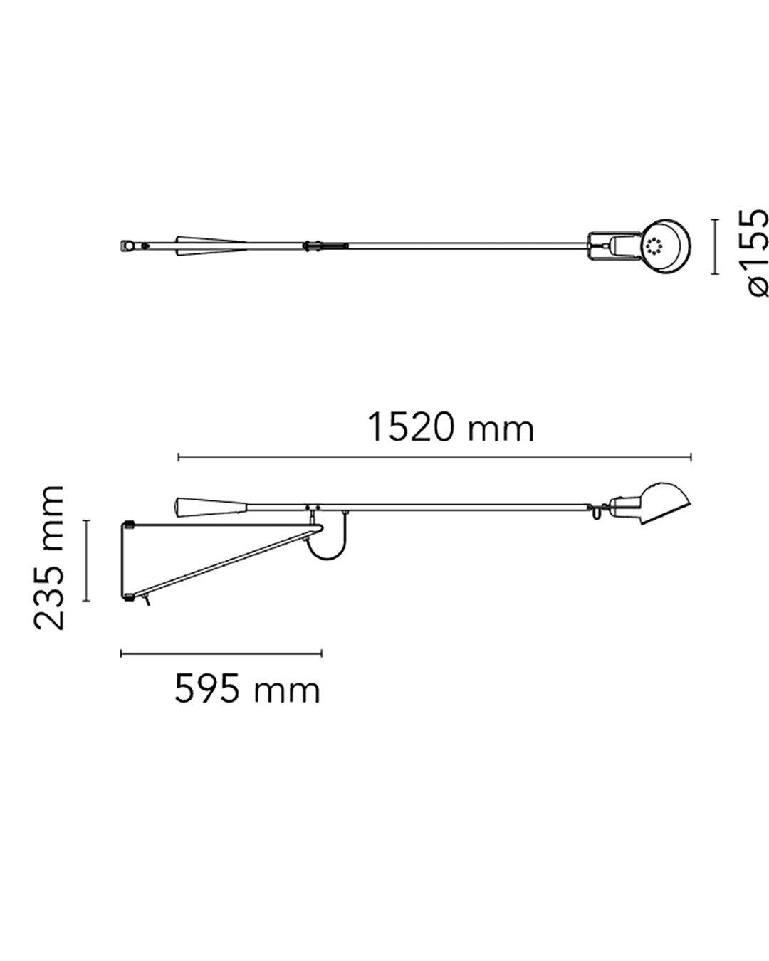 Flos 265 Small Lampada da parete 152 cm luce diretta Chromatica A0320099
