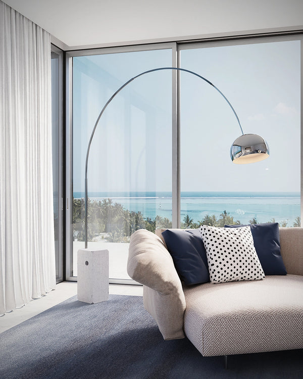 Flos Arco Lampada alogena a pavimento 240 cm in Marmo di Carrara F0300000