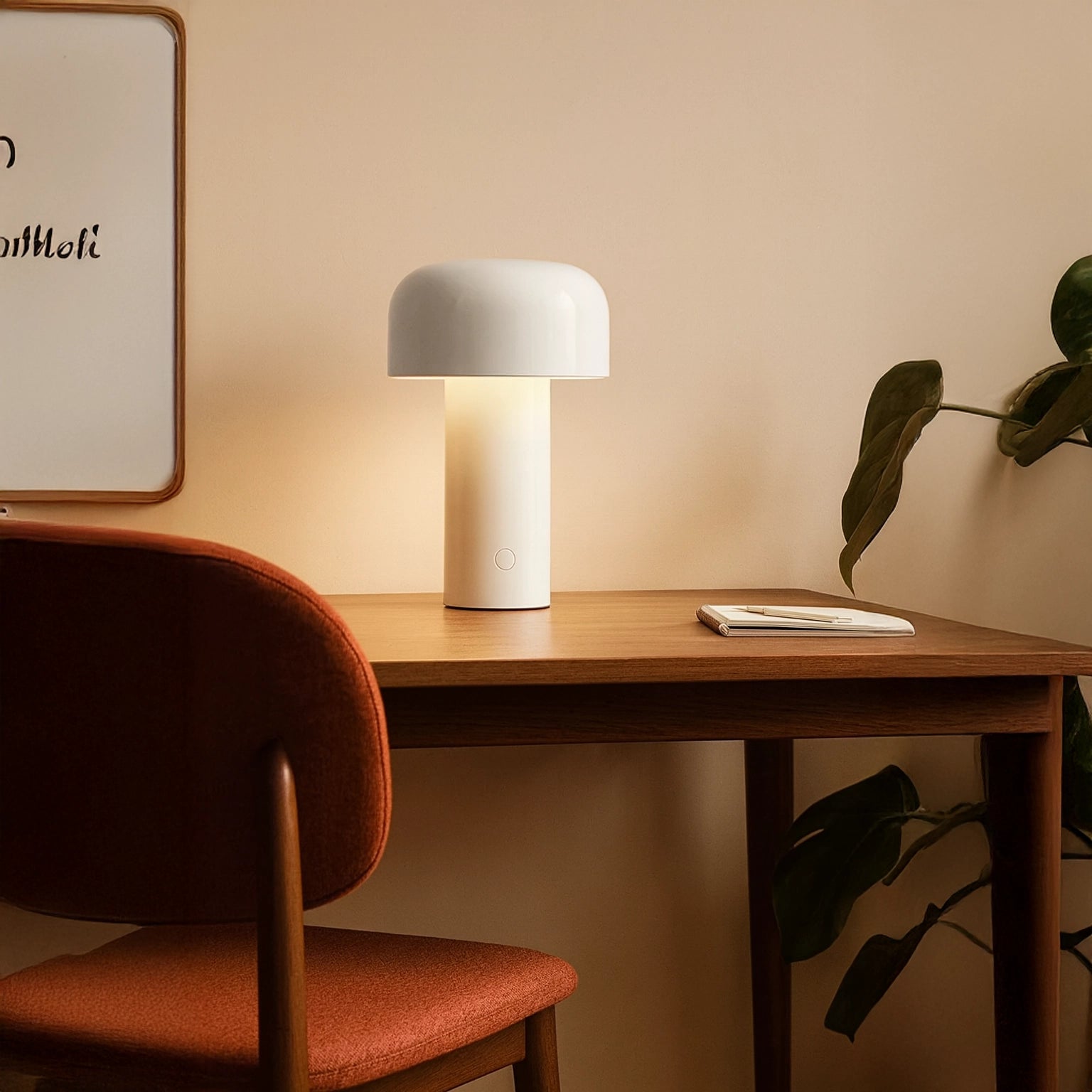 Flos Bellhop lampada da tavolo fungo ricaricabile Bianco Bianca in naturale accesa in ambiente, design e diffusione della...