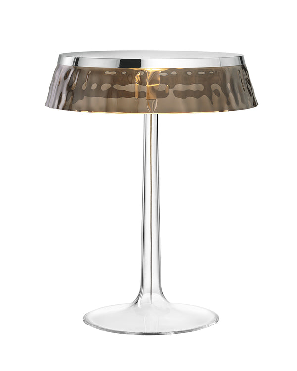 Flos Bon Jour Lampada Da Tavolo cromo con corona Fume F1032057 – Flos