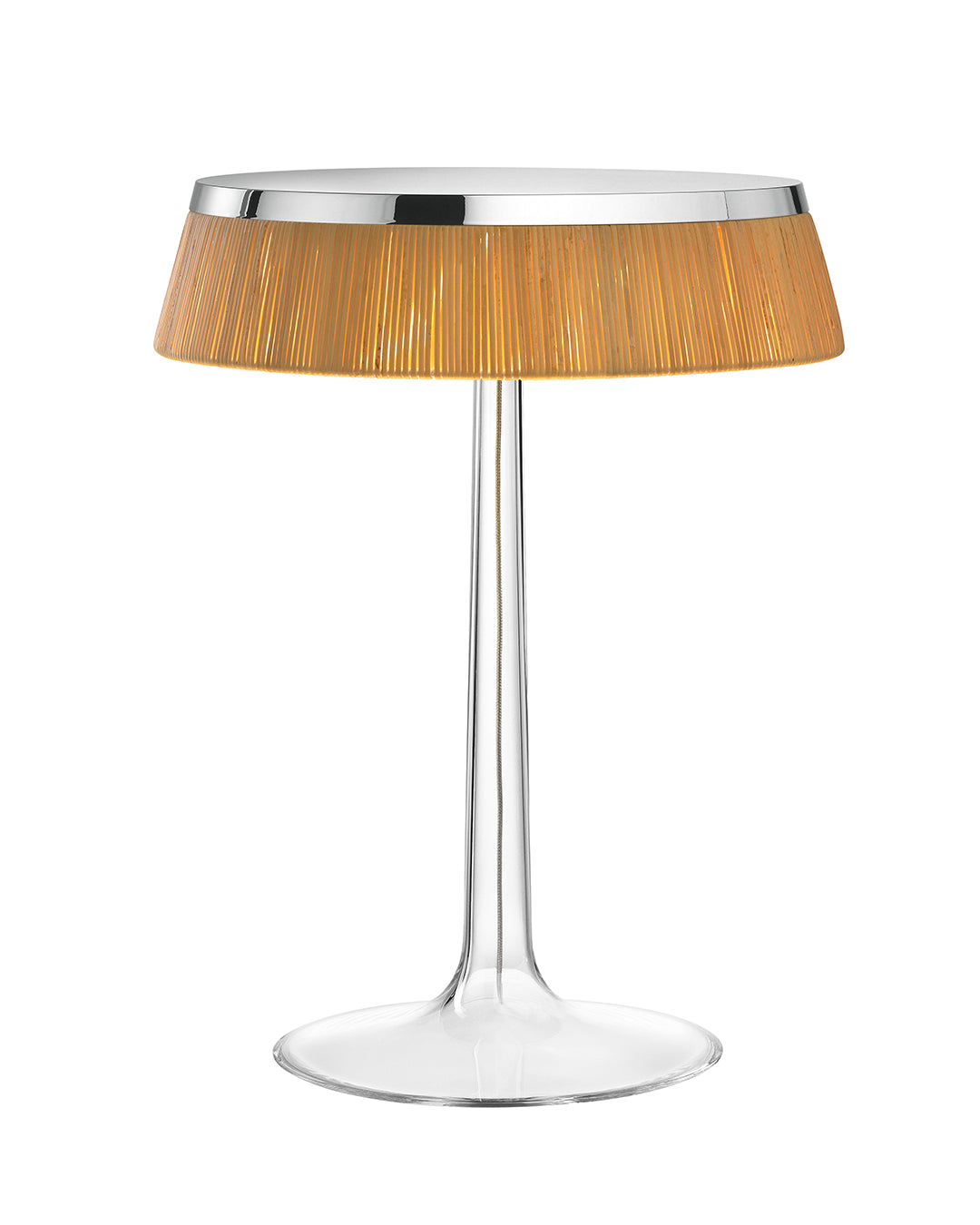 Flos Bon Jour Lampada Da Tavolo cromo con corona rafia F1032057 – vista 3