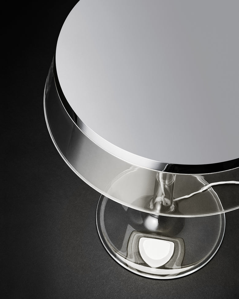 Flos Bon Jour Lampada Da Tavolo cromo con corona trasparente F1032057 – vista 2