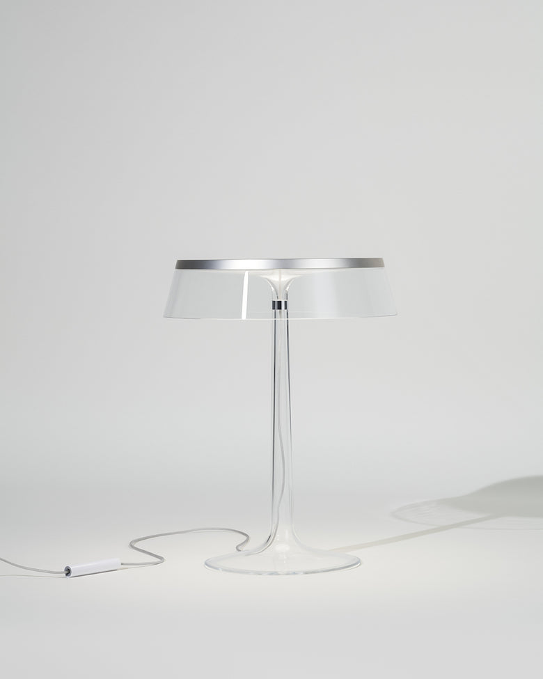 Flos Bon Jour Lampada Da Tavolo cromo con corona trasparente F1032057 – vista 3