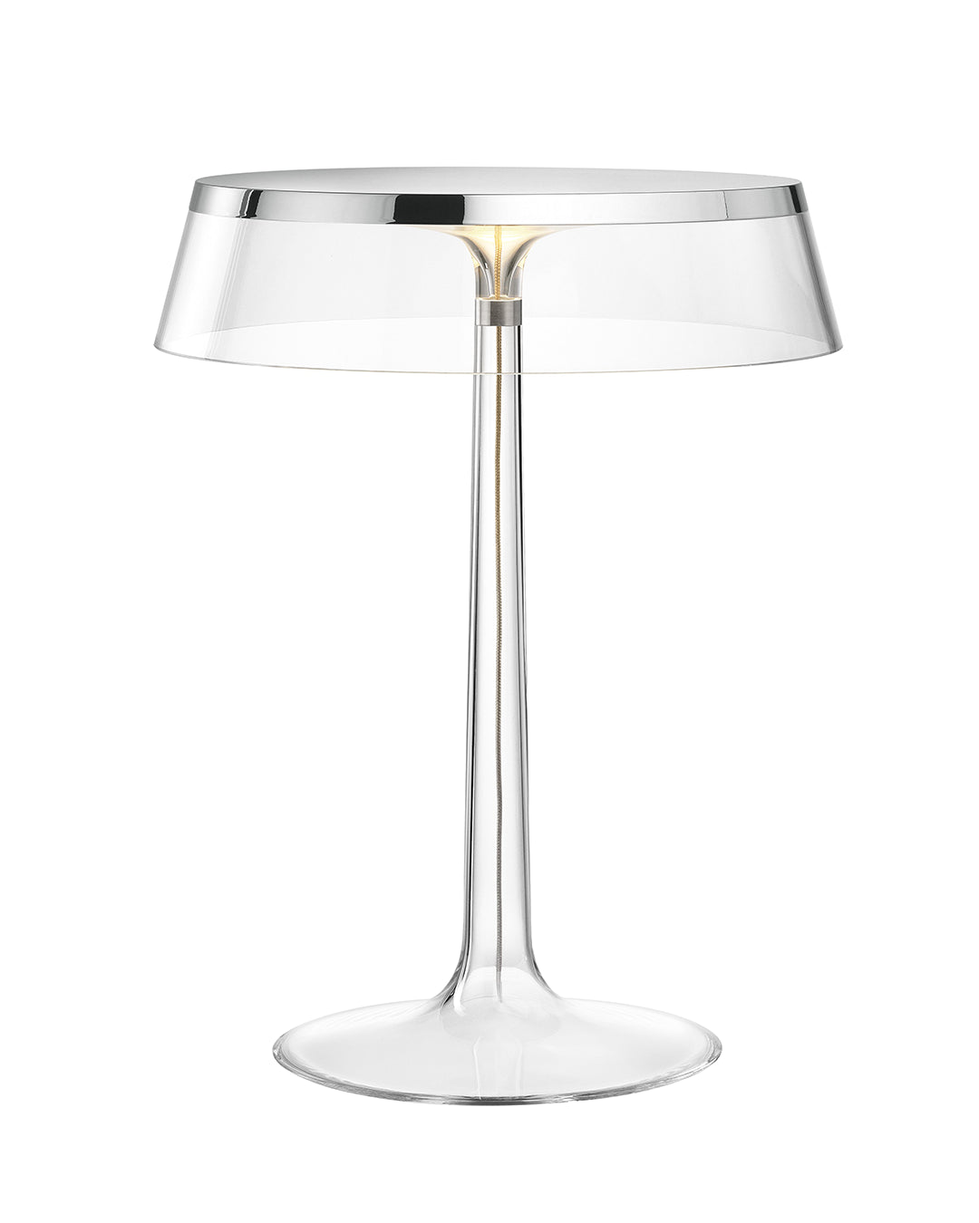Flos Bon Jour Lampada Da Tavolo cromo con corona trasparente F1032057 – vista 4