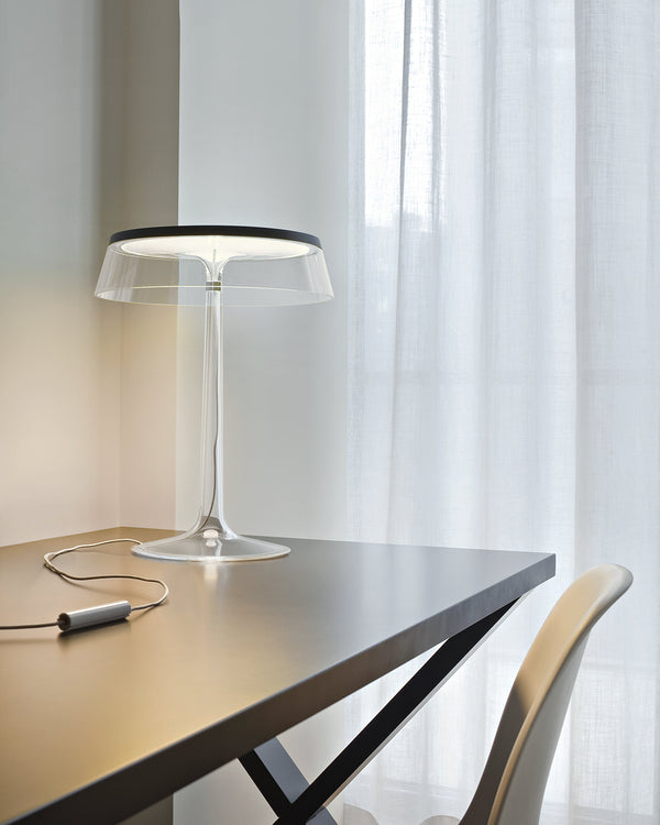 Flos Bon Jour Lampada Da Tavolo cromo opaco corona trasparente F1032046 – Flos