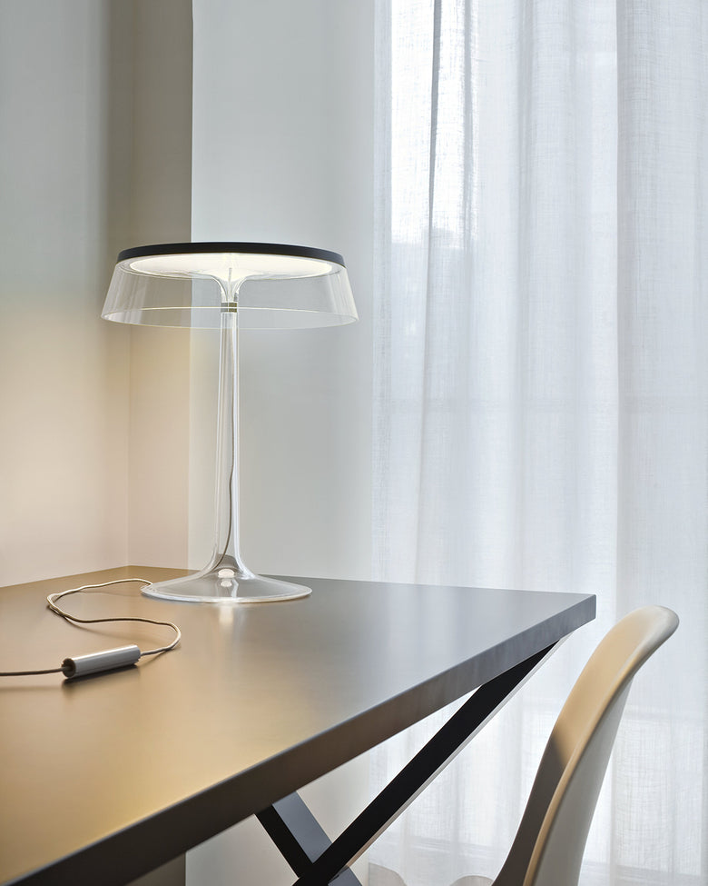 Flos Bon Jour Lampada Da Tavolo cromo opaco corona trasparente F1032046 – Flos