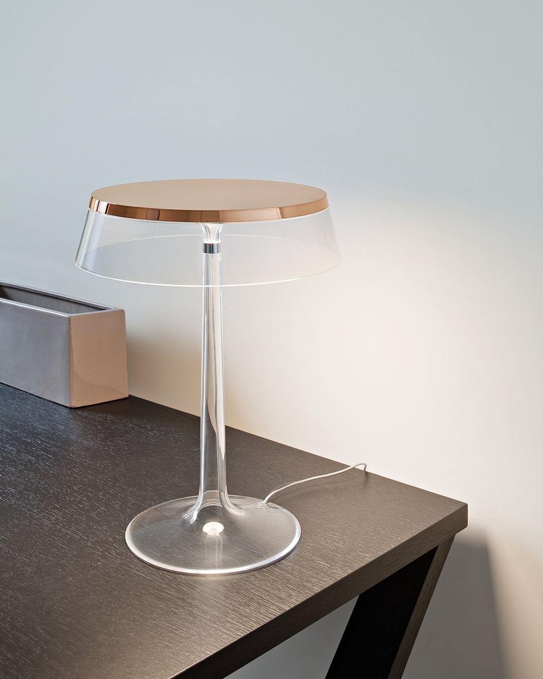 Flos Bon Jour Lampada Da Tavolo rame con corona trasparente F1032015 – vista 2