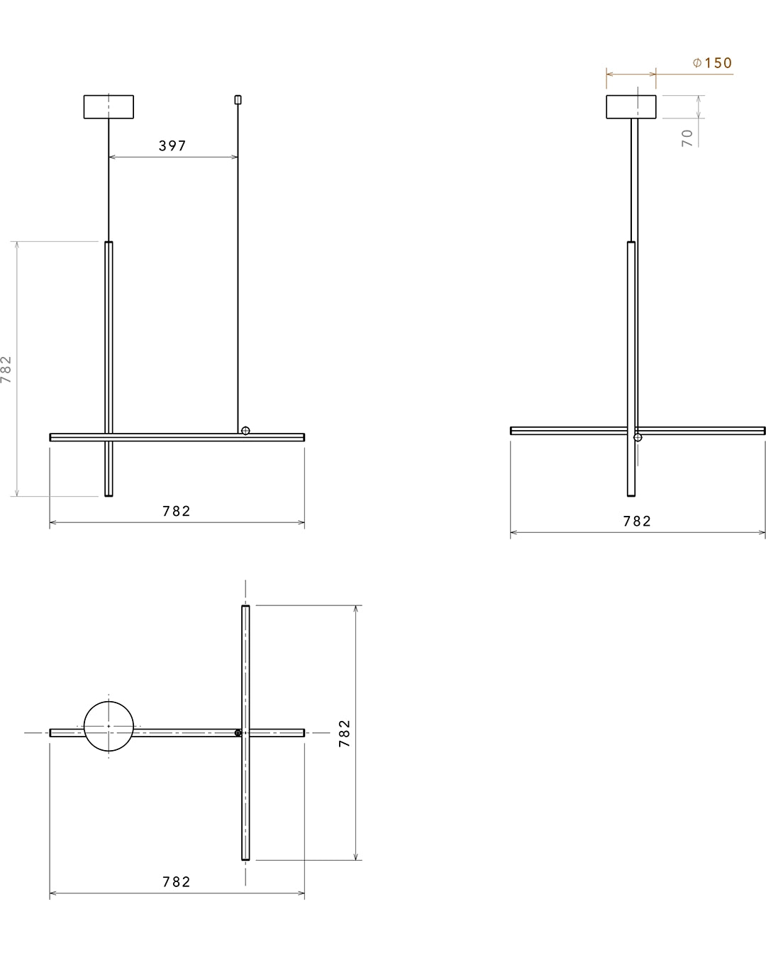 Flos Coordinates Suspension 1 lampada a sospensione argent moon F1860033