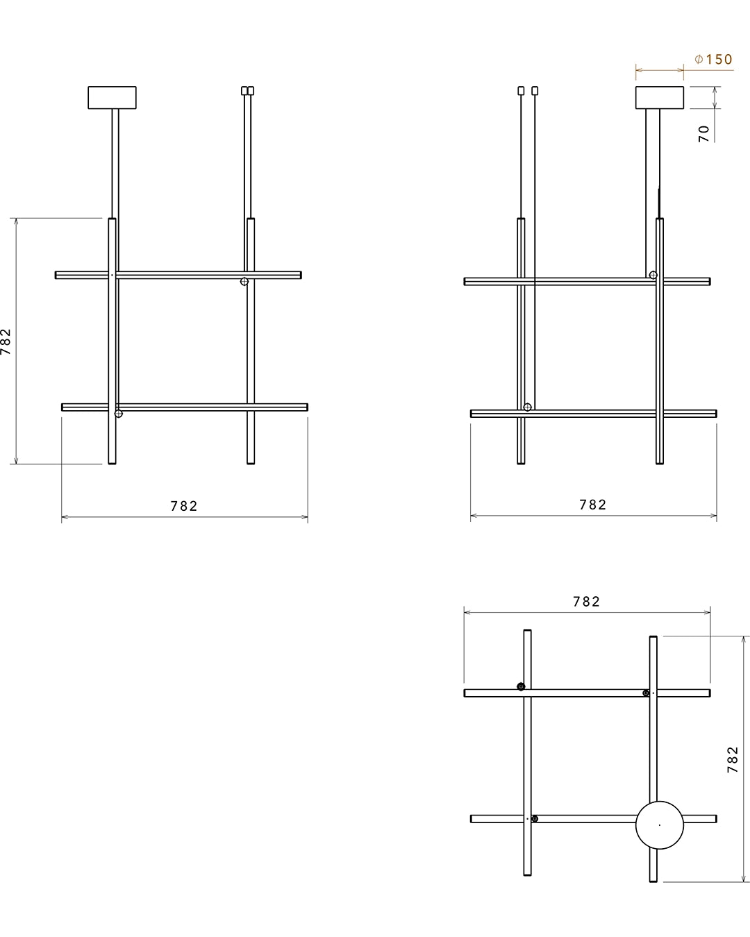 Flos Coordinates Suspension 3 Lampada a sospensione Argent Moon F1850033