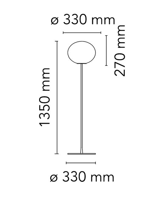 Flos Glo-ball Floor 1 Lampada a pavimento nero opaco F3031031