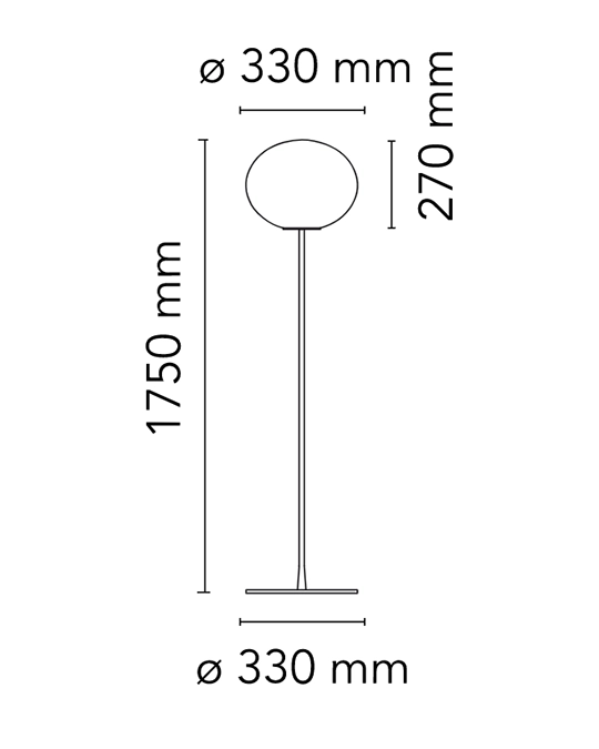 Flos Glo-ball Floor 2 Lampada a pavimento Nero Opaco F3032031