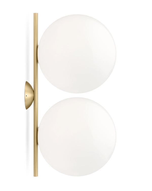 Flos IC Lights Ceiling Wall 1 Double Lampada parete soffitto brass F3157059