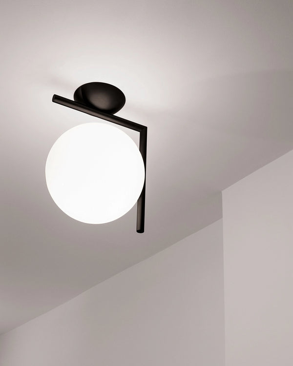 Flos IC Lights Ceiling Wall 1 Lampada parete soffitto Nero F3178030
