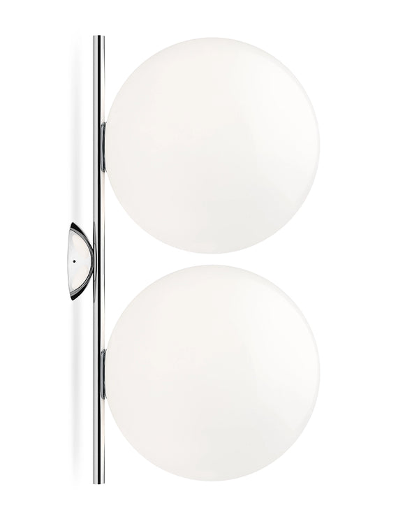 Flos IC Lights Ceiling Wall 2 Double Lampada parete soffitto cromo F3159057
