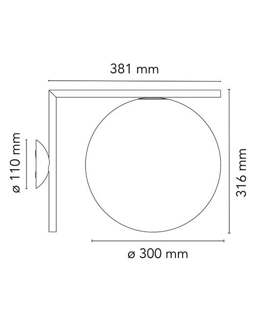 Flos IC Lights Ceiling Wall 2 Lampada parete soffitto cromo F3179057