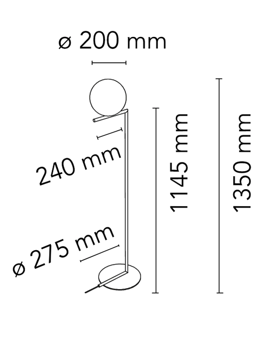 Flos IC Lights Floor 1 Lampada a pavimento cromo F3173057