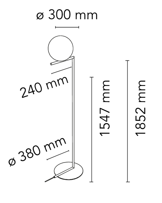 Flos IC Lights Floor 2 Lampada a pavimento 185 cm Ottone Spazzolato F3174059