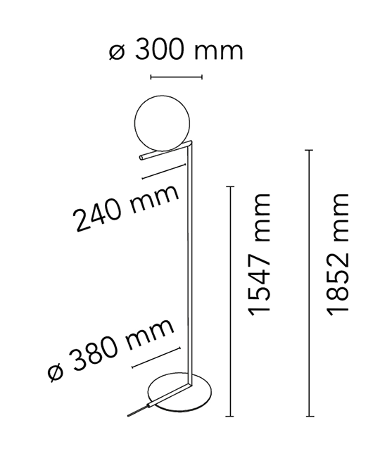 Flos IC Lights Floor 2 Lampada a pavimento cromo F3174057