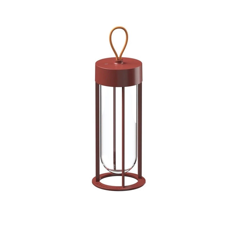 Flos In Vitro Unplugged Lampada ricaricabile terracotta da in alluminio e naturale accesa in ambiente, design e...