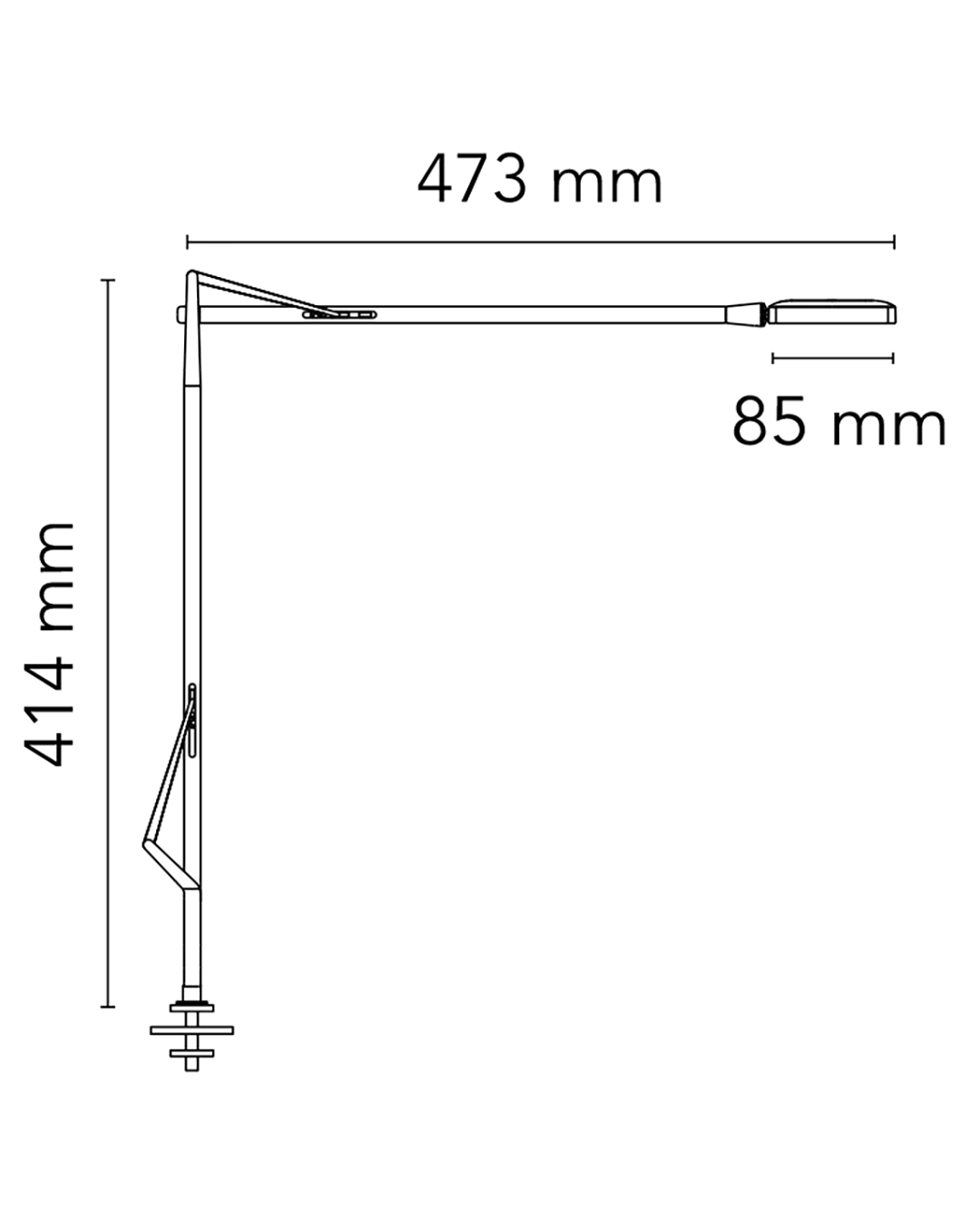 Flos Kelvin LED Lampada scrivania con Supporto e Cavo nascosto nero F3456030