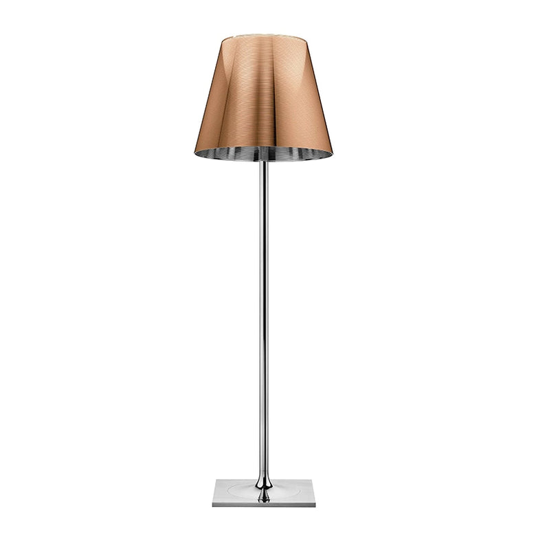 Flos Ktribe Floor 3 Lampada a pavimento bronzo con dimmer Bronzo Alluminizzato accesa in ambiente, design e diffusione...